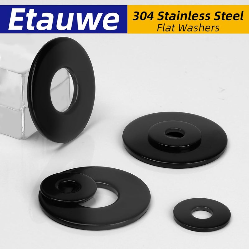 Etauwe 20-Piece M12 304 Stainless Steel Flat Washers - Black Finish Screws Washers and Repair Washers for Industrial, Automotive and Home Use - Image 3